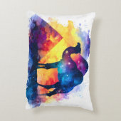 コズミック星空の夜エジプトのラクダの風景 アクセントクッション (裏面(縦))