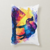 コズミック星空の夜エジプトのラクダの風景 アクセントクッション (正面(垂直))