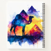 コズミック星空の夜エジプトのラクダの風景 ノートブック (裏面)