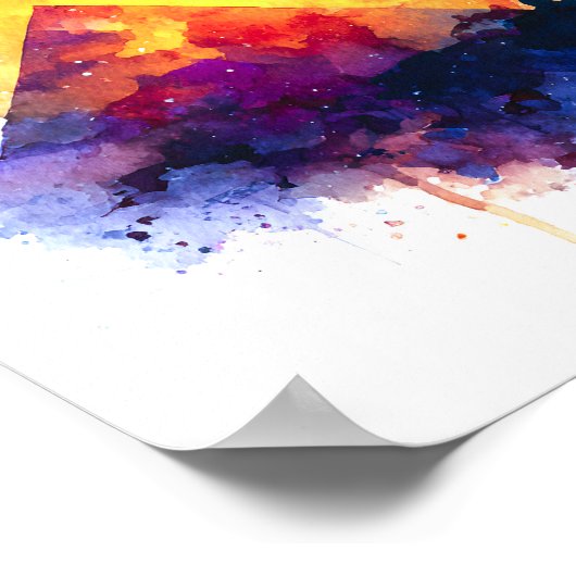 コズミック星空の夜エジプトのラクダの風景 ポスター (角)