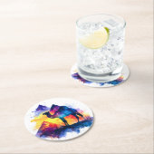 コズミック星空の夜エジプトのラクダの風景 ラウンドペーパーコースター (インサイチュ)