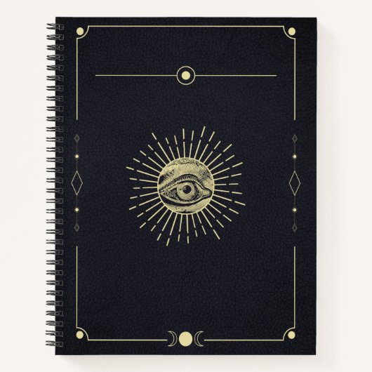 コズミック注視点 – ゴールデン・エステリック・デザイン ノートブック (正面)
