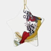 コズミック注視点:小妖精や小人オンザムーンアドベンチャー セラミックオーナメント (左)