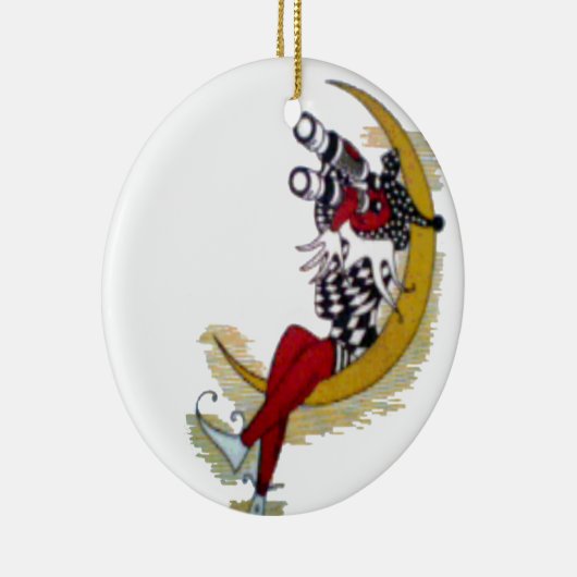 コズミック注視点:小妖精や小人オンザムーンアドベンチャー セラミックオーナメント (右)