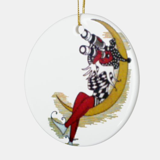 コズミック注視点:小妖精や小人オンザムーンアドベンチャー セラミックオーナメント (左)