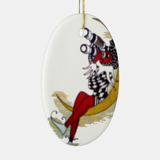 コズミック注視点:小妖精や小人オンザムーンアドベンチャー セラミックオーナメント (右)