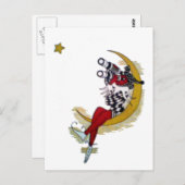 コズミック注視点：小妖精や小人オンザムーンアドベンチャー ポストカード (正面/裏面)