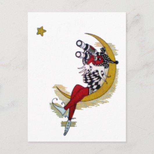 コズミック注視点：小妖精や小人オンザムーンアドベンチャー ポストカード (正面)