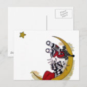 コズミック注視点：小妖精や小人オンザムーンアドベンチャー ポストカード (正面/裏面)