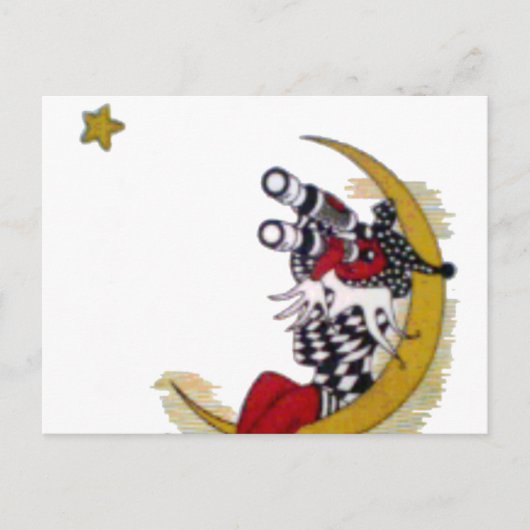 コズミック注視点：小妖精や小人オンザムーンアドベンチャー ポストカード (正面)