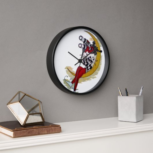 コズミック注視点:小妖精や小人オンザムーンアドベンチャー 壁時計 (オフィス)