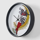 コズミック注視点:小妖精や小人オンザムーンアドベンチャー 壁時計 (傾斜)