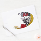 コズミック注視点:小妖精や小人オンザムーンアドベンチャー 楕円形シール (封筒)