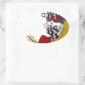 コズミック注視点:小妖精や小人オンザムーンアドベンチャー 楕円形シール (バッグ)