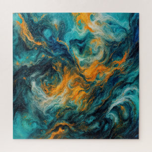 コズミック海スクエアカラフル-抽象芸術 ジグソーパズル