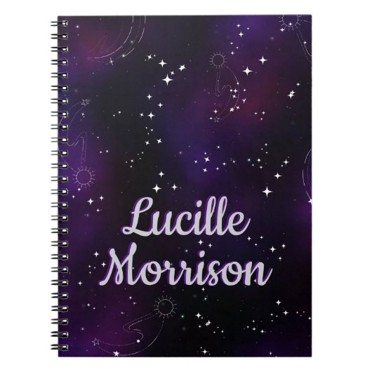 コズミック深いパープルアウタースペース銀河系 ノートブック (正面)
