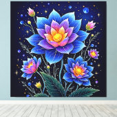 コズミック素晴らしフローラドリームズデザイン キャンバスプリント (インサイチュ (ウッドフロア))