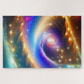 コズミック銀河系と射撃、 発砲スターアートプリント ジグソーパズル (横)