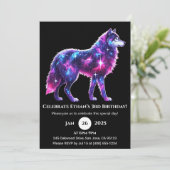 コズミック銀河系ウルフポスター誕生日招待状 招待状 (スタンド正面)