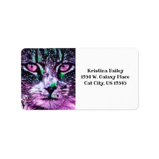 コズミック銀河系キャット星空パープルとグリーン ラベル (正面)