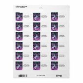 コズミック銀河系キャット星空パープルとグリーン ラベル (フルシート)