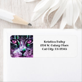 コズミック銀河系キャット星空パープルとグリーン ラベル