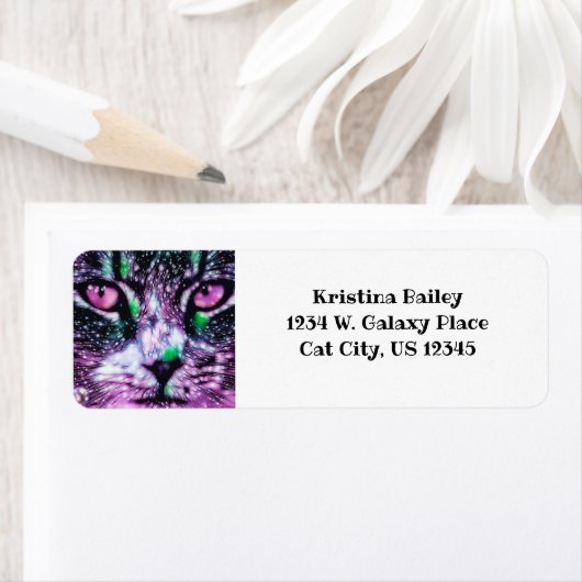 コズミック銀河系キャット星空パープルとグリーン ラベル (インサイチュ)