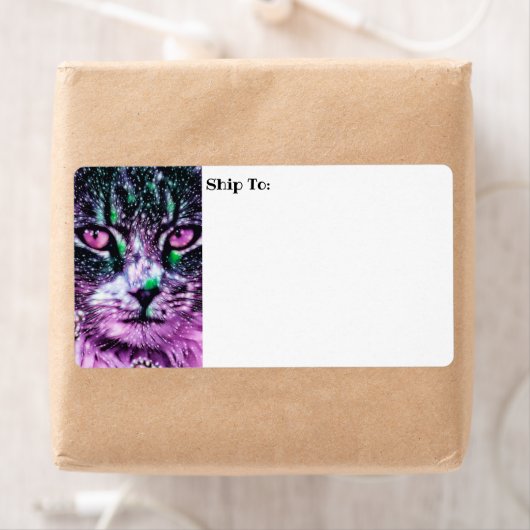 コズミック銀河系キャット星空パープルとグリーン ラベル (インサイチュ)