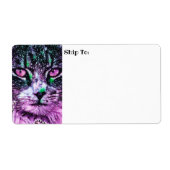 コズミック銀河系キャット星空パープルとグリーン ラベル (正面)