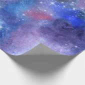 コズミック銀河系ブルー宇宙スターズ ラッピングペーパー (角)