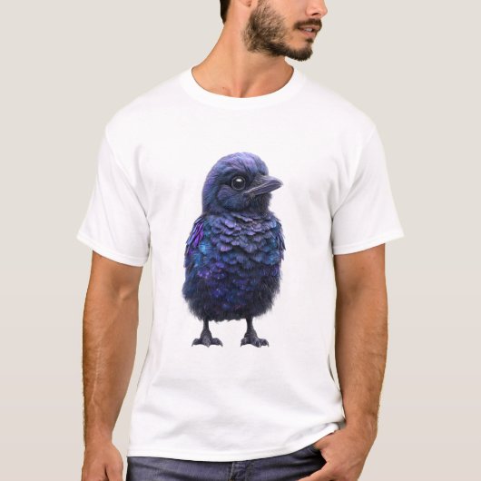 コズミック アストラル ギャラクシーカラス 幼鳥 メンズ Tシャツ (正面)