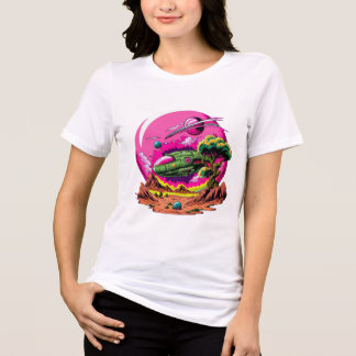 🚀 コズミック アドベンチャー 女性 グラフィック Tシャツ