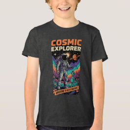 コズミック エクスプローラー 宇宙飛行士 宇宙探検 キッズ トライブレンドTシャツ