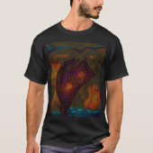 コズミック・カレント:抽象的な星雲の流れ Tシャツ (正面)