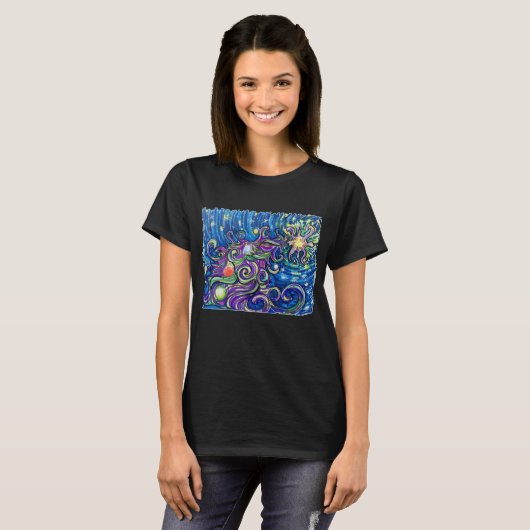 コズミック クリスマスツリー Tシャツ (正面フル)
