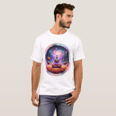 コズミック・サドゥ:火星瞑想ギャラクシーアート Tシャツ (正面フル)