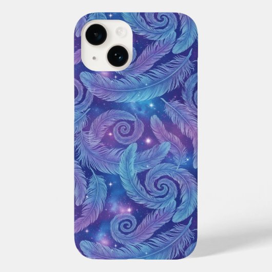 コズミック・ティールパープルの羽根渦巻き模様 Case-Mate iPhoneケース (裏面)
