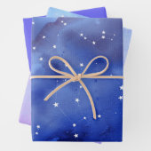 コズミック パープル インディゴ スター ラッピングペーパーシート (インサイチュ)