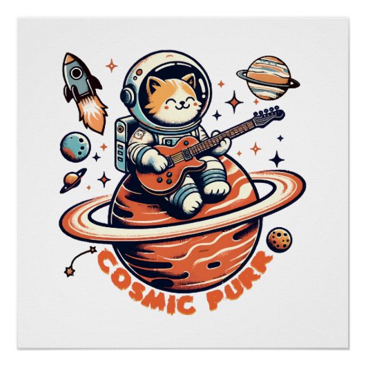 コズミック・パー - 宇宙ギタリスト猫 ポスター (正面)