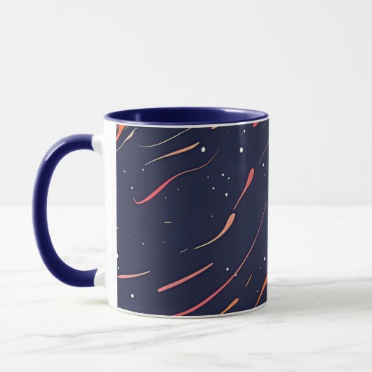 コズミック フロー コーヒーマグ – 宇宙にインスパイアされた抽象画 マグカップ (左)