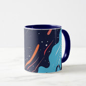 コズミック フロー コーヒーマグ – 宇宙にインスパイアされた抽象画 マグカップ (正面右)