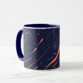 コズミック フロー コーヒーマグ – 宇宙にインスパイアされた抽象画 マグカップ (正面左)