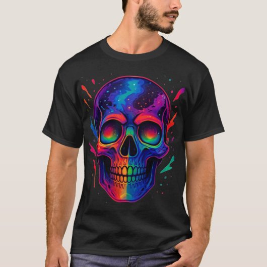 コズミック・レインボースカル Tシャツ (正面)