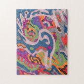 「コズミック・ワームのフレッド」抽象芸術・アート ジグソーパズル (縦)