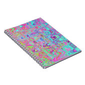コズミック，抽象芸術，アクア，ホットピンク，レトロ，リップル， ノートブック (右側)