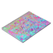 コズミック，抽象芸術，アクア，ホットピンク，レトロ，リップル， ノートブック (左側)