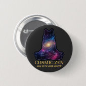 コズミック・禅・ウルフ - 宇宙の精神動物瞑想 缶バッジ (正面&裏面)