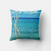 コズメカリブのルブルーターコイズ海ウィッカー クッション (裏面)