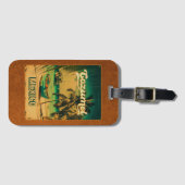 コズメルパームツリーレトロ80sメキシコプラヤ ラゲッジタグ (正面横)