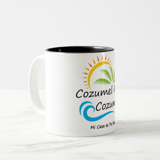 コズメルマイコズメルコーヒーマグウィズダークインテリア ツートーンマグカップ (正面左)